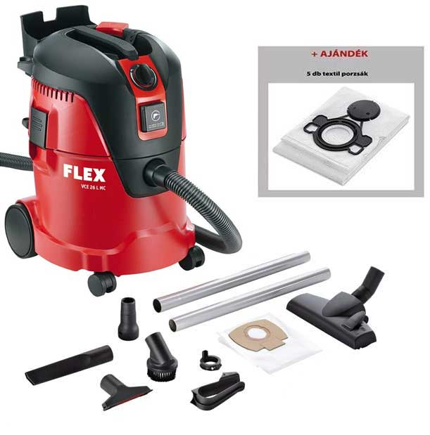 Flex VCE 26 L MC ipari porszívó + AJÁNDÉK 5 db textil porzsák termék fő termékképe