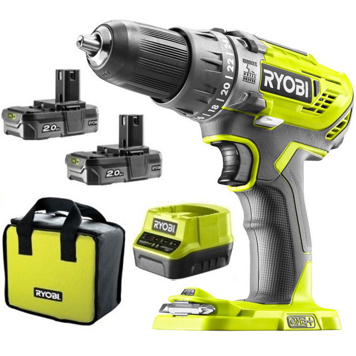 Ryobi R18PD3-220S akkus ütvefúró-csavarozó (2 x 2.0 Ah Li-ion akkuval) termék fő termékképe